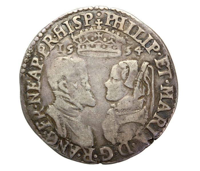 Philip and Mary 1554-1558AD Silver Shilling Dated 1554AD Joint titles