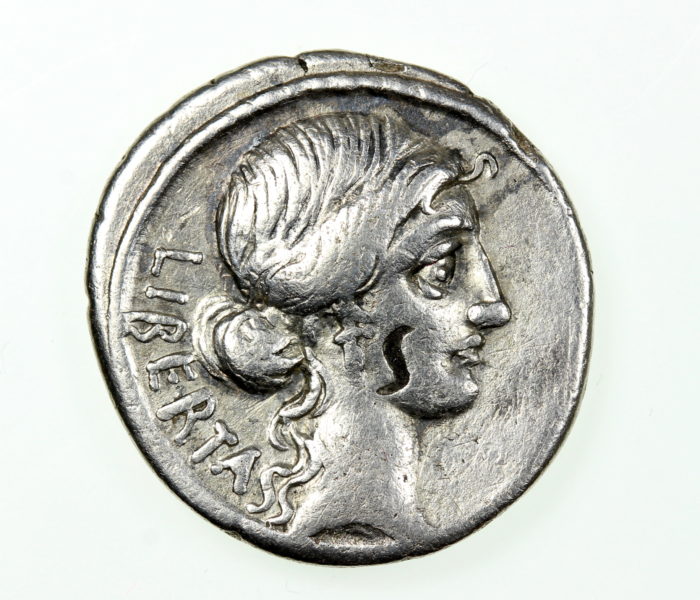 Roman Republic M. Junius Brutus Silver Denarius 54BC