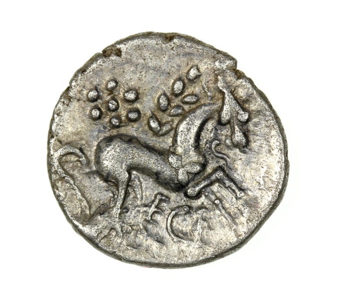 Iceni Ecen 10-43AD Silver Unit Ecen Trefoil, Scarce