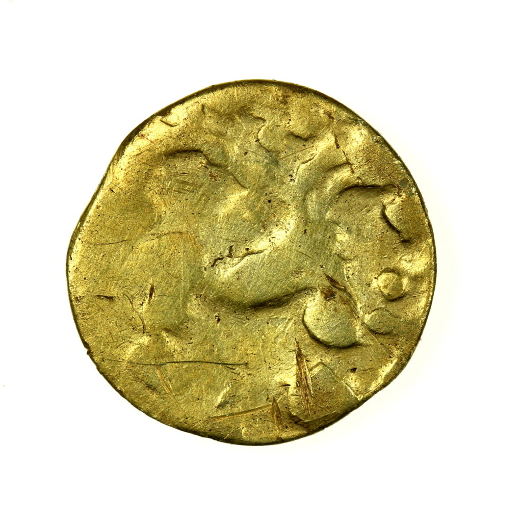 Gallo Belgic 2nd Century BC Gold Quarter Stater Gallo Belgic Broad Flan