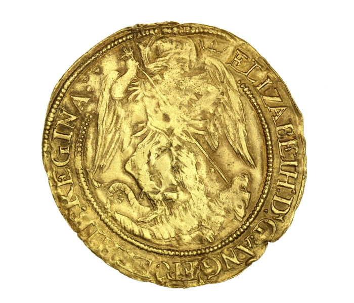 Elizabeth I 1558-1603AD Gold Angel St Michael / Ship coronet 1567-70AD