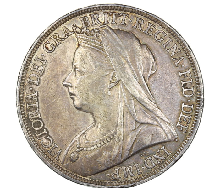 Victoria AD 1837-1901 Silver Crown AD 1898 Veiled bust