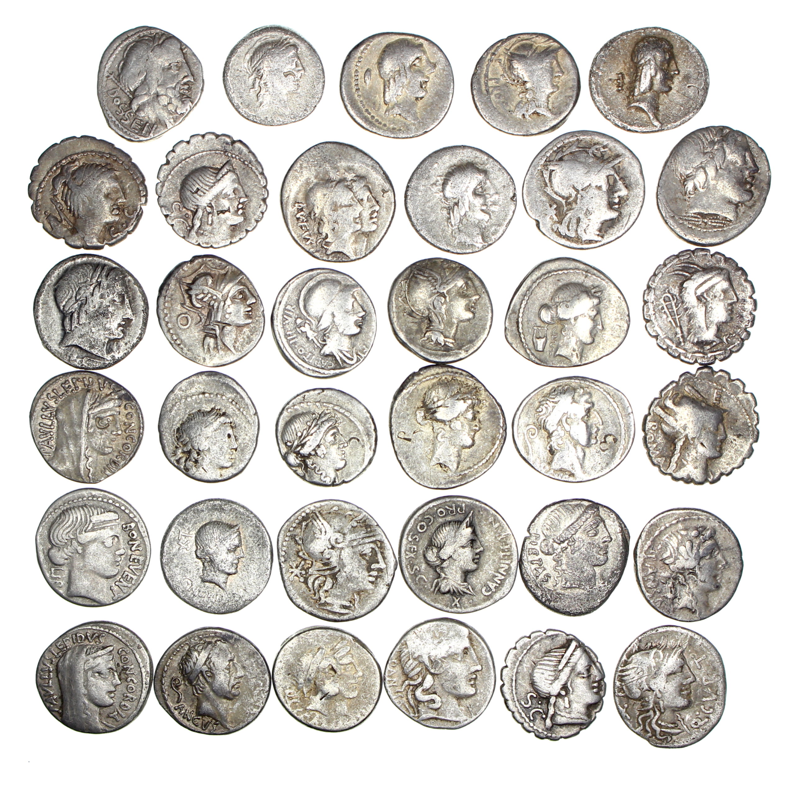 35 X Roman Silver Coins Republican Denari 2nd1st Century BC