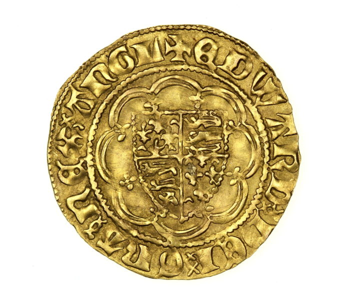 Edward III AD 1327-1377 Gold Quarter Noble Treaty Period