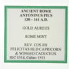 Antoninus Pius AD 138-161 Gold Aureus Rome mint - Image 5