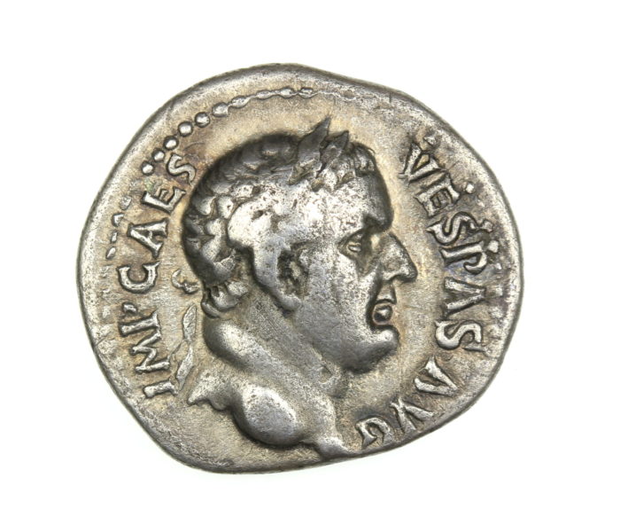 Vespasian AD 69-79 Silver Denarius Ephesus mint The Twelve Caesars RARE