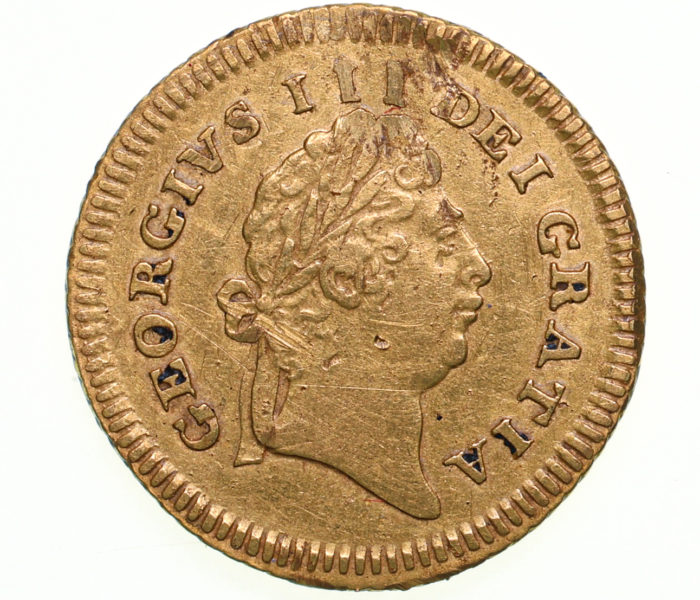 George III AD 1760-1820 Gold Third Guinea AD 1801