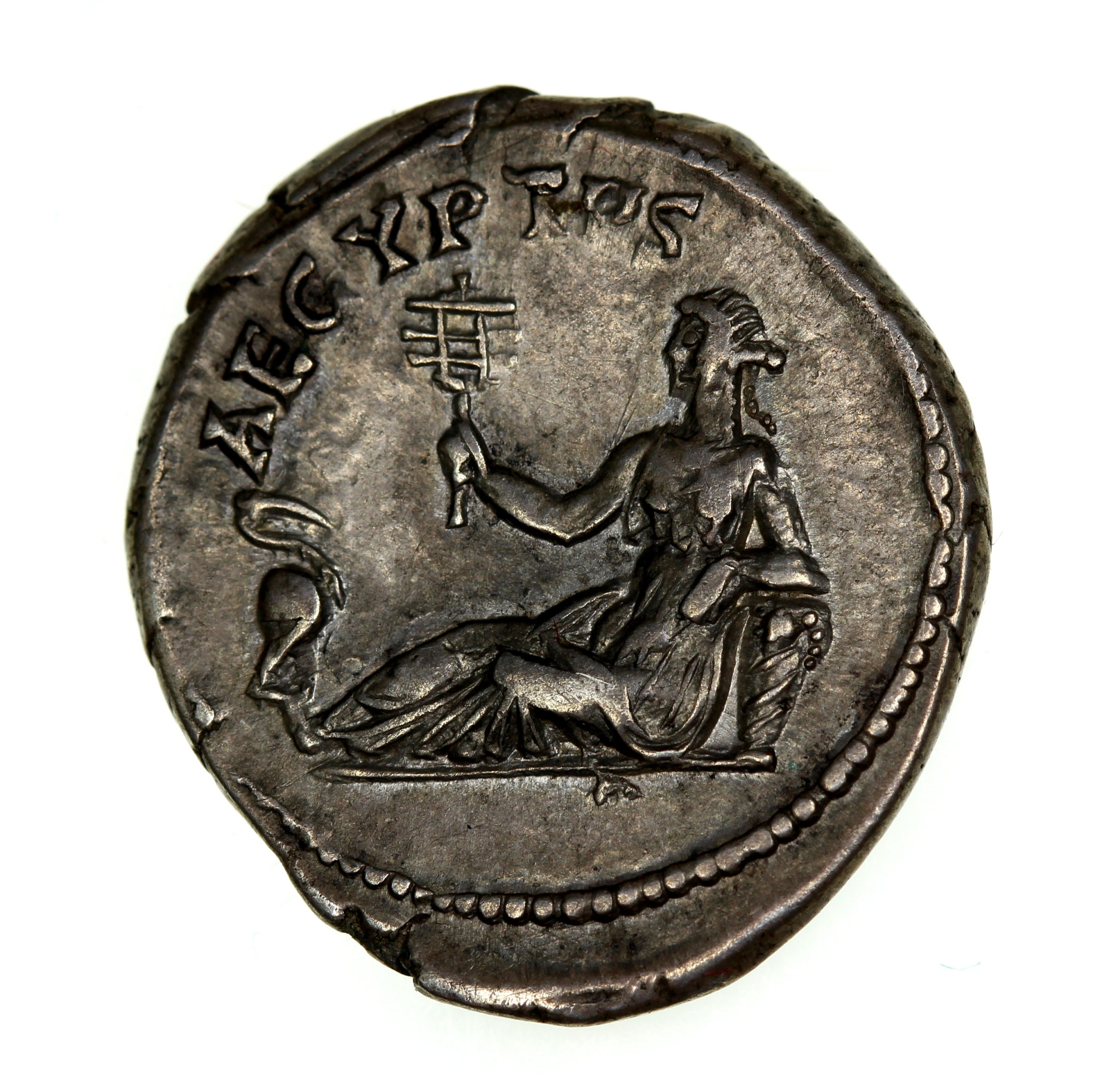 Hadrian AD 117-138 Silver Denarius Egypt reclining Rome mint - Image 2