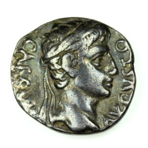 Augustus 27 BC- AD 14 Silver Denarius, The Twelve Caesars Hexastyle temple Colonia Patricia