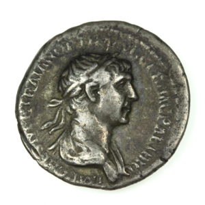 Trajan AD 98-117 Silver Denarius Radiate bust of Sol Rome mint