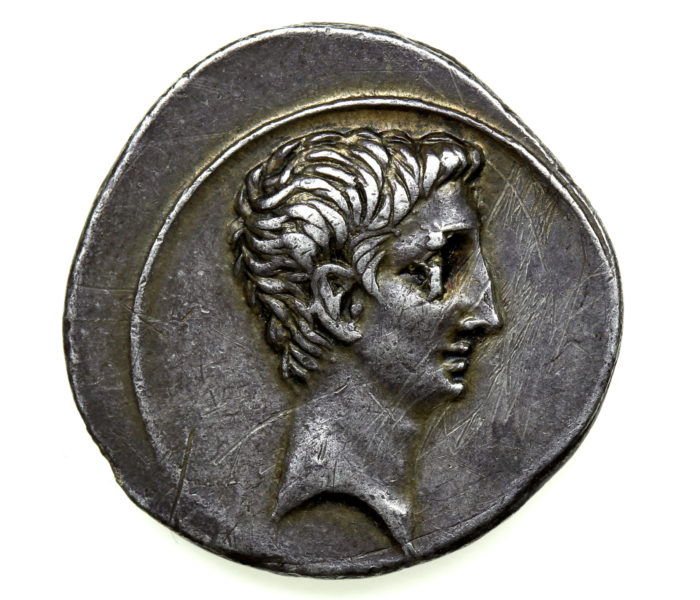 Roman Imperatorial Octavian 30-29 BC Silver Denarius