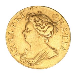 Anne AD 1702-1714 Gold Guinea 3rd bust AD 1710