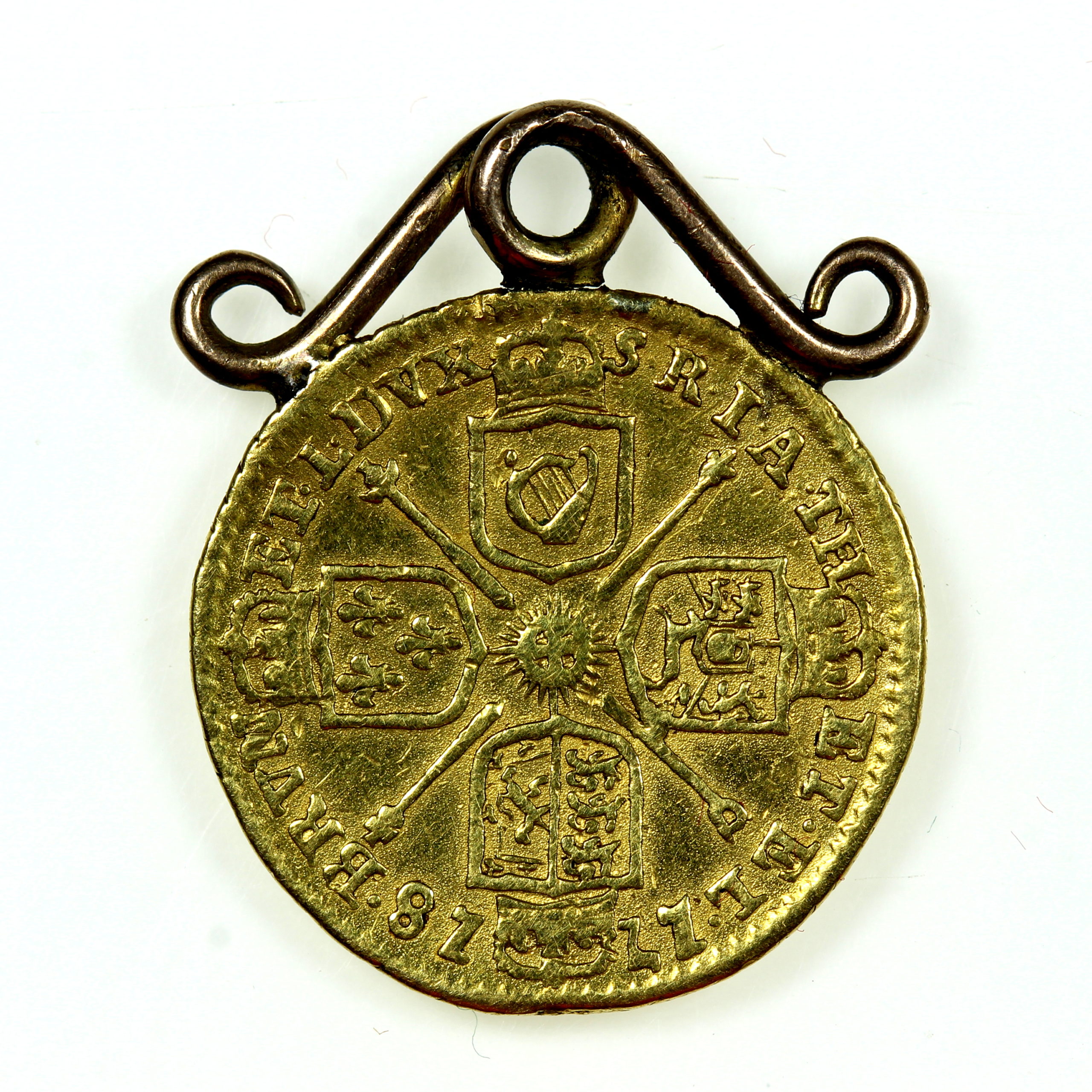 George I AD 1714-1727 Gold Quarter Guinea - Image 2