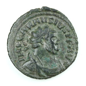 Carausius AD 286-293 Antoninanus Fortuna seated left on wheel