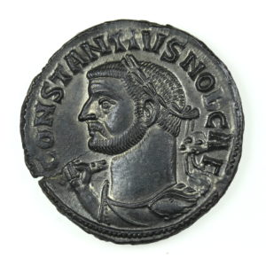 Constantius I as Caesar AD 293-305 Bronze Tinned Follis Lyon Hercules