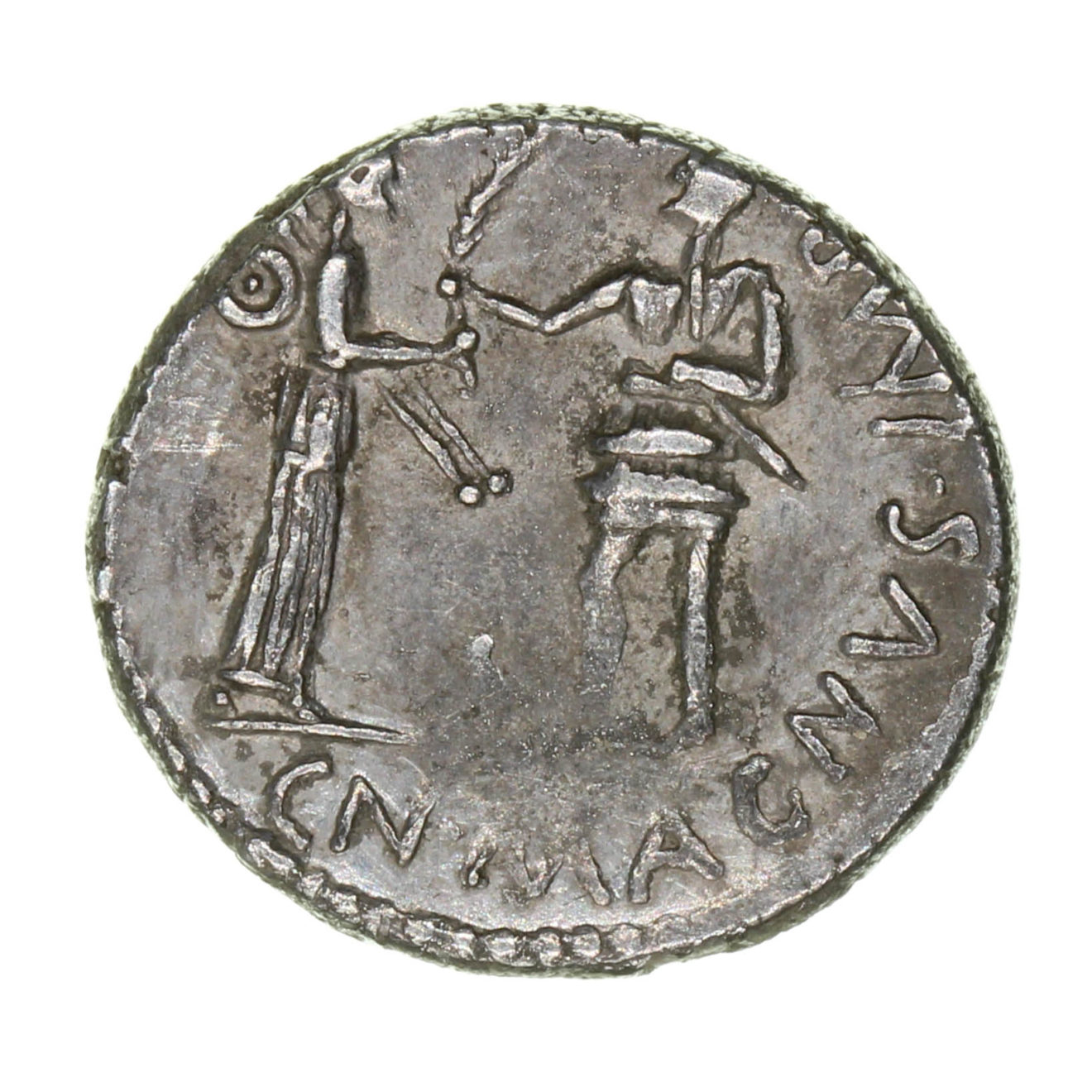 Roman Imperatorial Gnaeus Pompey 45 BC Silver Denarius - Silbury Coins ...
