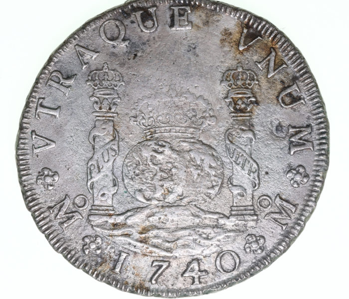 Shipwreck Treasure VOC Hollandia Sank in Scilly Isles 1743AD Silver 8 Reales Pillar Dollar Spain