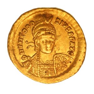 Theodosius II AD 402-450 Gold Solidus Constantinople