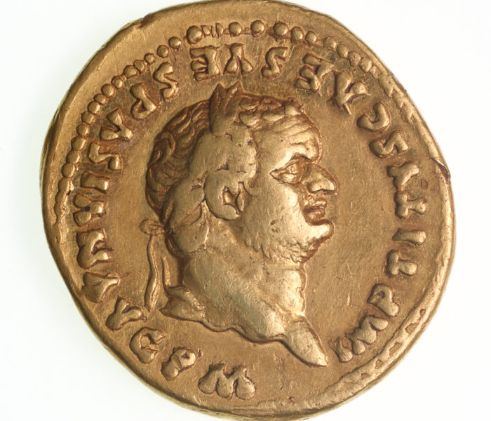 Titus AD 79 -81 Gold Aureus Minted in Rome AD 79