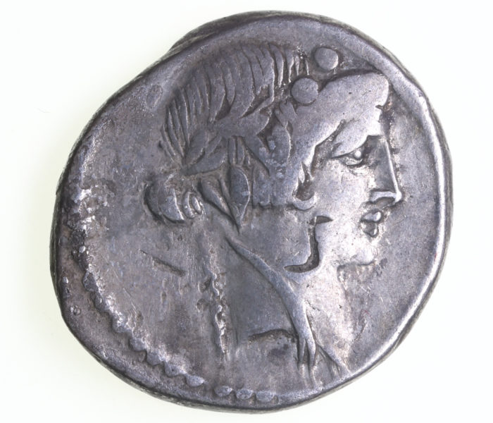 Roman Republic C. Vibius Varus 42 BC Silver Denarius