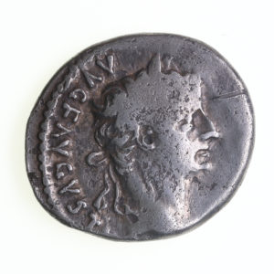 Tiberius AD 14-37 Silver Denarius Tribute Penny Lyon