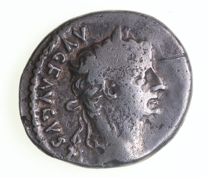 Tiberius AD 14-37 Silver Denarius Tribute Penny Lyon