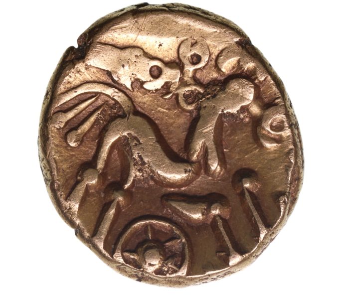 Regini & Atrebates Commios 50-25 BC Gold Stater *Rare*