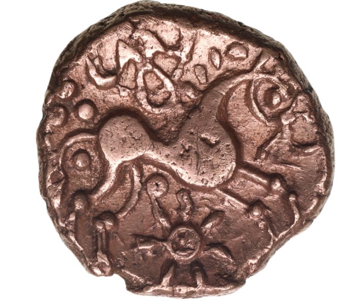 Iceni 50 BC - AD 43 Gold Stater Freckenham Crescents Phallic Type