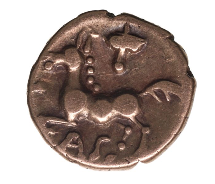 Catuvellauni Tasciovanos 25 BC-AD 10 Gold Quarter Stater Verlamion