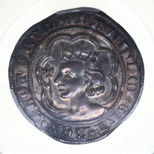 Scotland David II AD 1329-1371 Silver Groat Edinburgh **Graded AU58**