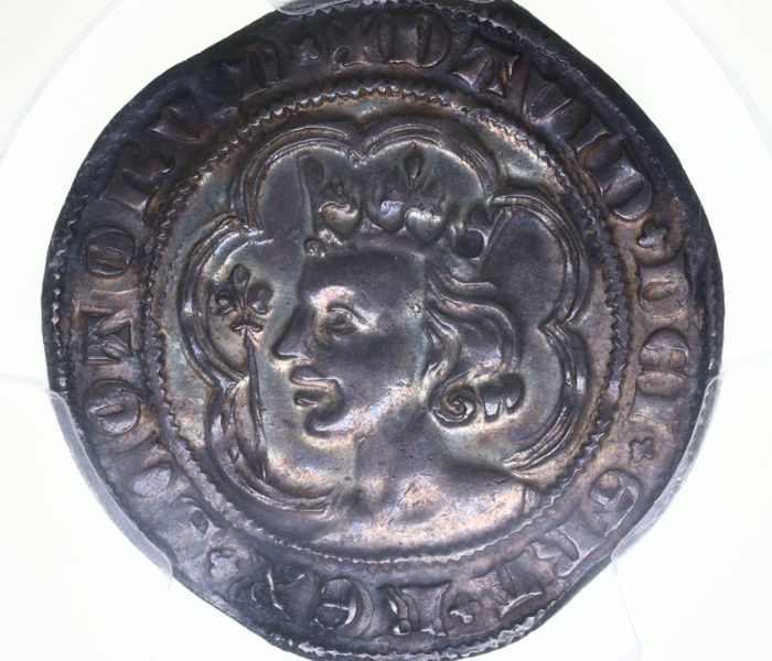 Scotland David II AD 1329-1371 Silver Groat Edinburgh **Graded AU58**