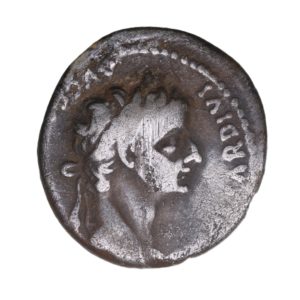 Tiberius AD 14-37 Silver Denarius Tribute Penny Lyon