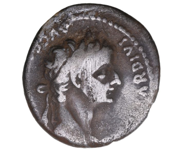 Tiberius AD 14-37 Silver Denarius Tribute Penny Lyon