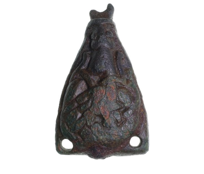Anglo Saxon / Viking Copper Alloy Zoomorphic Stirrup Mount 9th-10th Century AD
