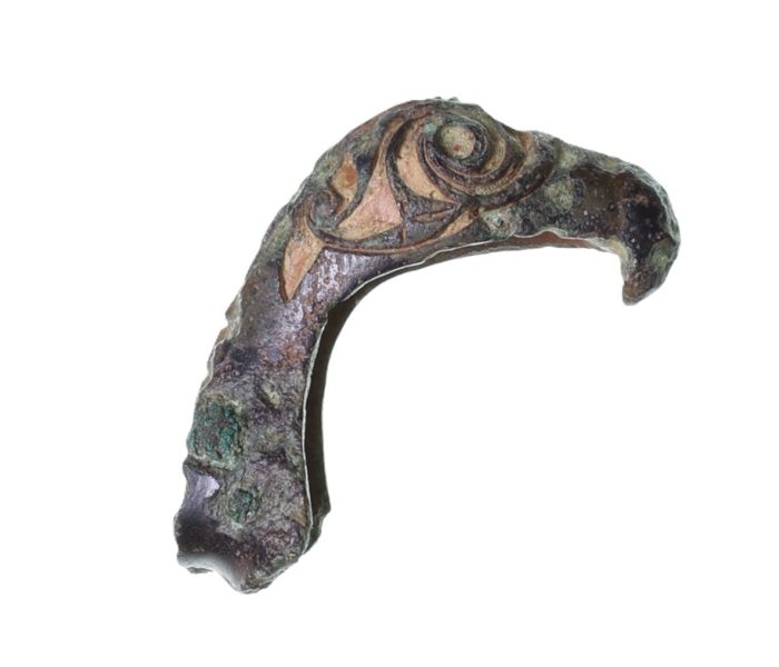 Anglo Saxon Copper Alloy Zoomorphic Enamelled Mount 6th-7th Century AD