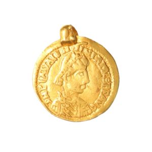 Anglo Saxon Visigothic Gold Solidus Pendant 5th Century AD