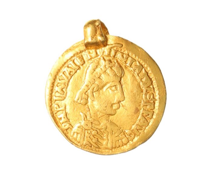 Anglo Saxon Visigothic Gold Solidus Pendant 5th Century AD