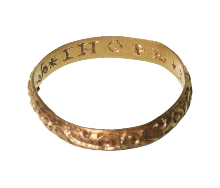 Medieval Gold Posy Ring '-*I HOPE IN TYME-' 16th Century AD