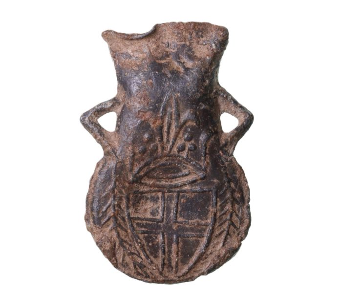 Medieval Lead Pilgrims Ampulla Flask 14th-15th Century AD