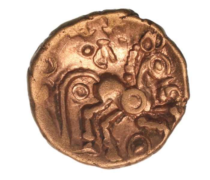 Catuvellauni Addedomaros 45-25 BC Gold Quarter Stater