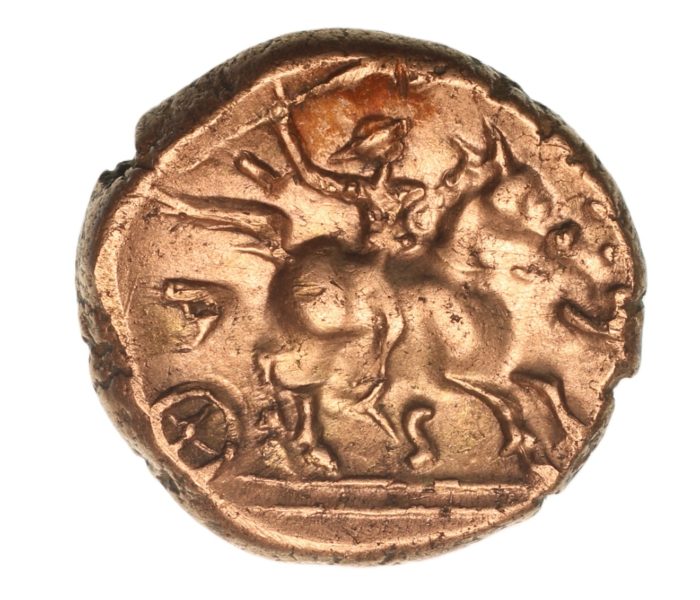 Catuvellauni Tasciovanos 25 BC - AD 10 Gold Stater Tasciovanos Warrior *Rare*