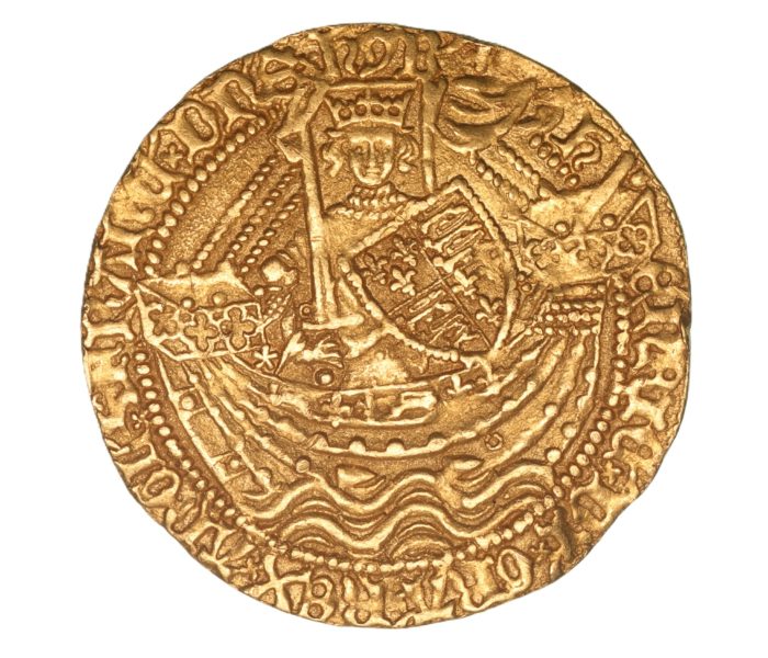 Henry V AD 1413-1422 Gold Noble Series C London
