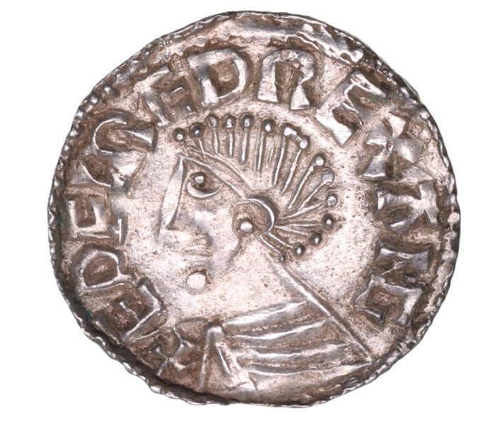 Aethelred II AD 978-1016 Silver Penny Long Cross type London