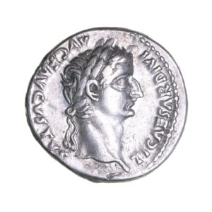 Tiberius AD 14-37 Silver Denarius Tribute Penny Lyon *ex Helmingham hoard*