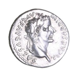 Tiberius AD 14-37 Silver Denarius Tribute Penny Lyon *ex Helmingham hoard*