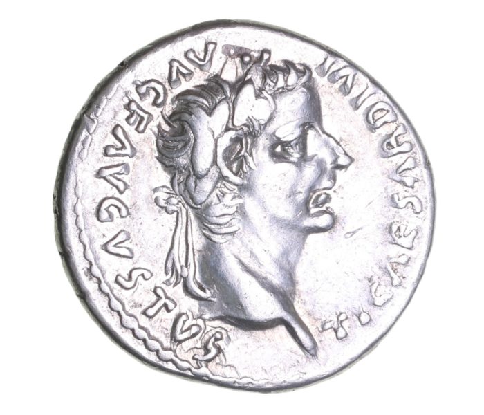 Tiberius AD 14-37 Silver Denarius Tribute Penny Lyon *ex Helmingham hoard*