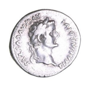 Tiberius AD 14-37 Silver Denarius Tribute Penny Lyon *ex Helmingham hoard*