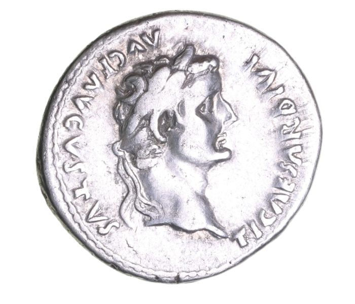 Tiberius AD 14-37 Silver Denarius Tribute Penny Lyon *ex Helmingham hoard*