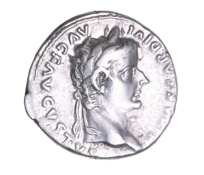 Tiberius AD 14-37 Silver Denarius Tribute Penny Lyon *ex Helmingham hoard*