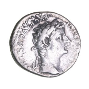 Tiberius AD 14-37 Silver Denarius Tribute Penny Lyon *ex Helmingham hoard*